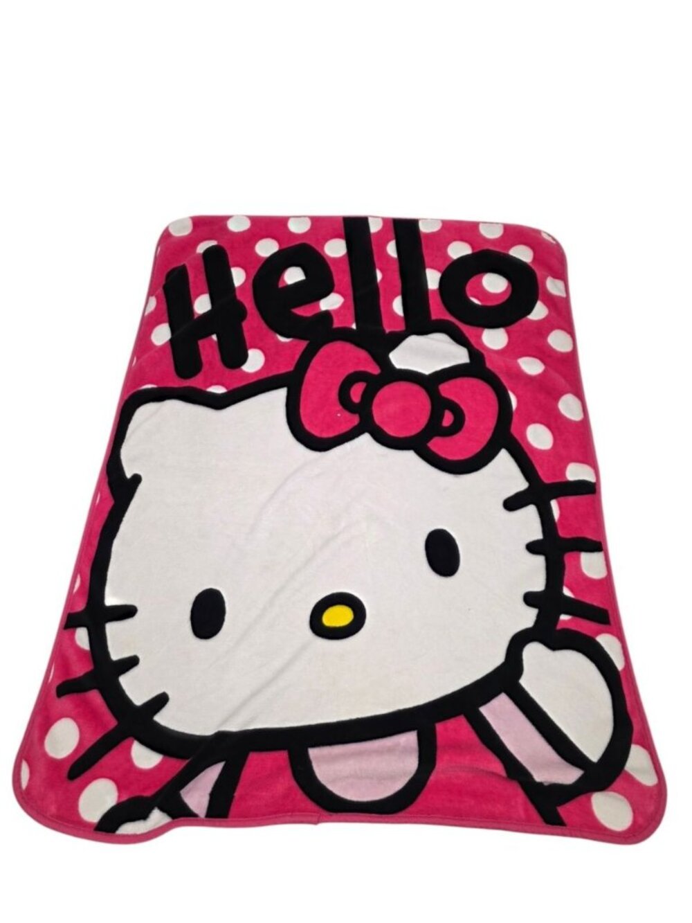 2014 Sanrio Hello Kitty Blanket Soft Fleece 48 x 35” 2 Sided Plush Throw